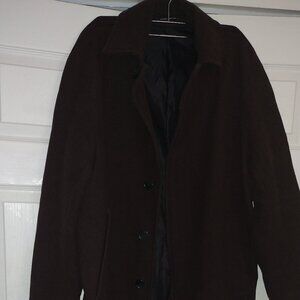 H&M dark brown wool blend coat